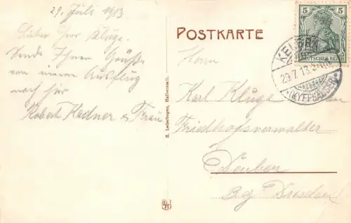 Der Kyffhäuser, Denkmal m. Sommer-u.Winterwirtschaft Postkarte 1913