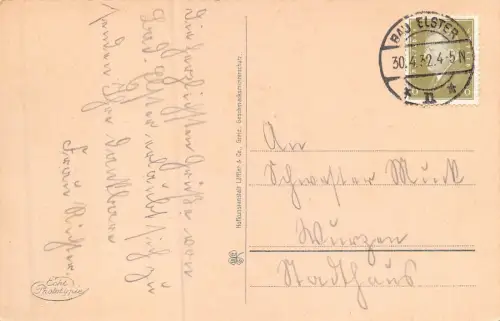 Bad Elster Palasthotl Wettiner Hof Albertbad Postkarte AK 1932