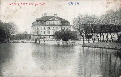 Schloss Tinz bei Gera Thüringen Postkarte AK 1918