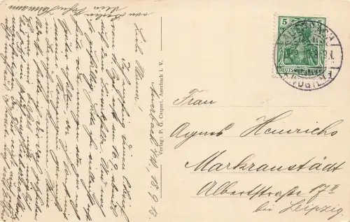 Ansicht Ortsteil Mühlgrün Auerbach Vogtland Sachsen Postkarte AK 1913