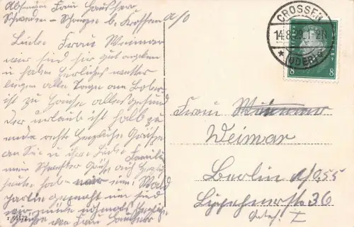 AK Crossen / Oder Berglehne mit Oderbrücke 1929