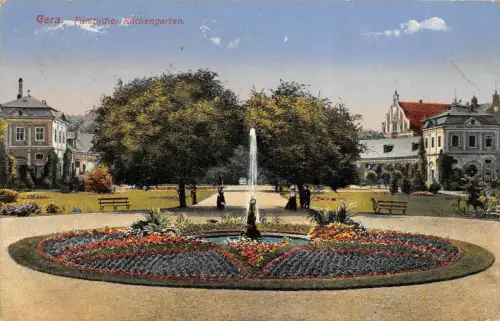 Gera Fürstlicher Küchengarten Postkarte AK 1918