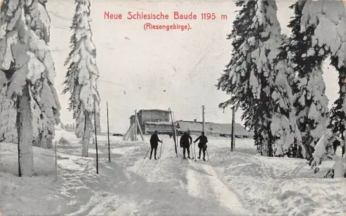 Neue Schlesische Baude 1195 m (Riesengebirge) Postkarte AK
