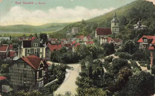 Blick auf Bad Sooden-Allendorf an der Werra mit Kirche Hessen Postkarte AK 1917