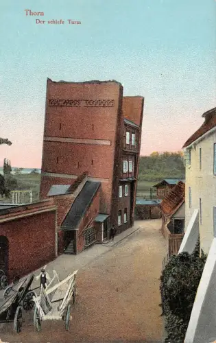 Thorn Der schiefe Turm Postkarte AK