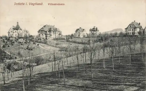 Blick auf die Villenkolonie in Jocketa Vogtland Sachsen Postkarte AK 1920