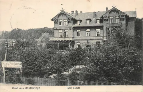 Gruss aus Uchtspringe Hotel Schulz Postkarte AK 1910
