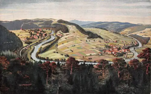 Zschoppautal bei Augustusburg Erzgebirge Sachsen Postkarte