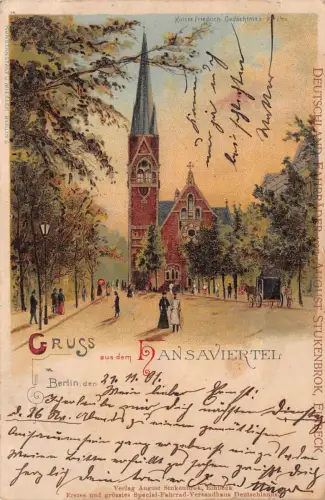 Berlin Mänschen auf Hansaviertel Postkarte 1901