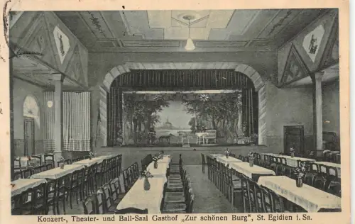 Gasthof Zur schönen Burg St. Egidien Sachsen Postkarte AK 1930