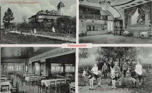 Restaurant Felsenmühle Saal Max und Moritz Ebersbach (Sachs.) Feldpostkarte 1918