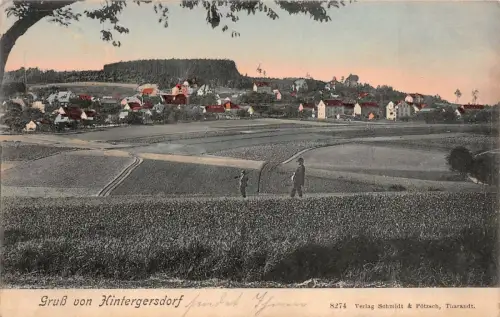Gruß von Hintergersdorf Postkarte 1907
