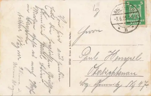 Stadtansicht mit Kirche Bad-Elster Vogtland Sachsen Postkarte AK 1925