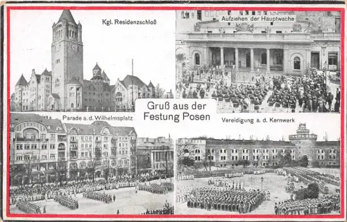 Festung Posen Parade, Hauptwache, Vereidigung Kernwerk Postkarte