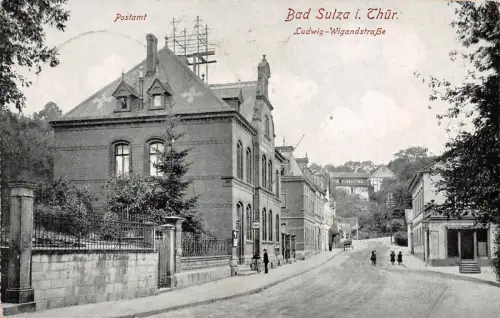Postamt Ludwig-Wigandstraße Bad Sulza Thüringen Postkarte AK 1938