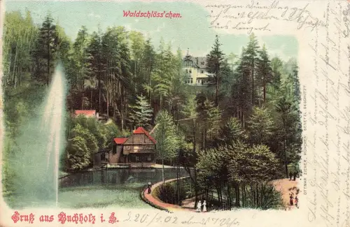 Gruss aus Buchholz Waldschlösschen Annaberg-Buchholz Sachsen Postkarte AK 1902