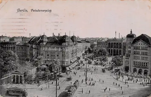 Berlin Potsdamerplatz Straßenbahn Feldpostkarte 1918