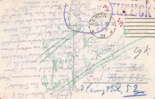 Berlin Potsdamerplatz Straßenbahn Feldpostkarte 1918