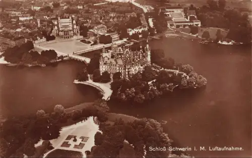 Schloß Schwerin i. M. Luftaufnahme Postkarte AK