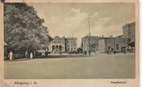 Königsberg i. Pr. Hauptbahnhof Postkarte 1925