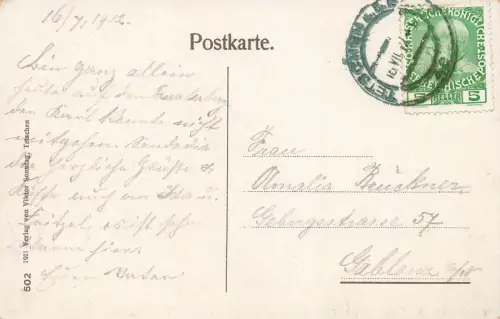 Quaderberg Blick auf Tetschen an der Elbe Böhmen Postkarte AK 1912