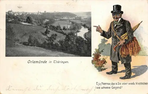 Orlamünde in Thüringen ene scheene Gegend AK 1915