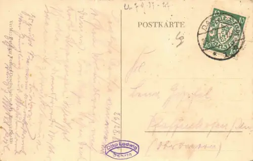 Danzig Jopengasse mit St. Marien Postkarte AK 1927