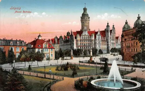Leipzig Neues Rathaus Postkarte 1916