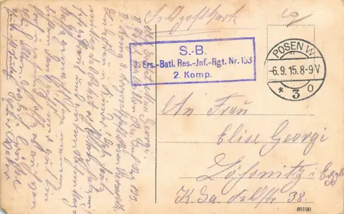 Posen Hauptbahnhof Postamt St. Lazarus Feldpostkarte AK 1915