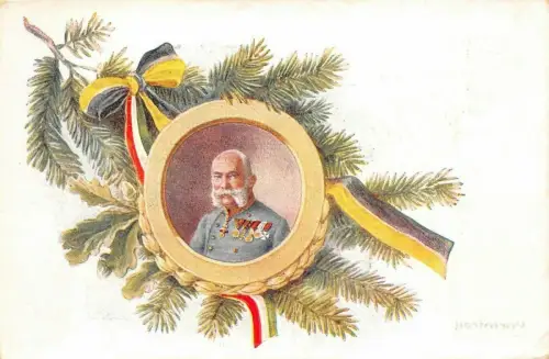 Portrait Kaiser Franz Joseph Patriotika Postkarte AK 1915