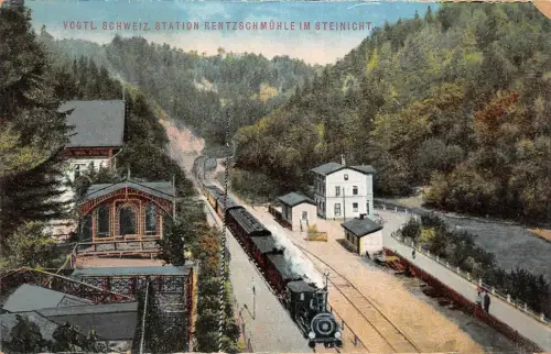 Station Rentzschmühle im Steinicht Vogtländische Schweiz Sachsen Postkarte