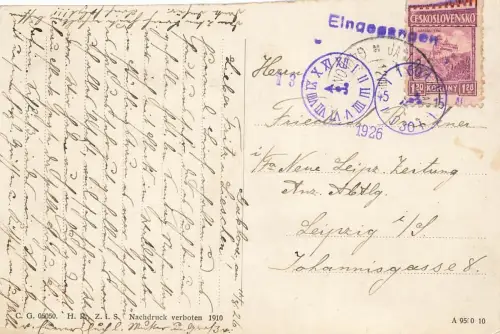 Schützenhaus in Gablonz an der Neiße Jablonec nad Nisou Böhmen Postkarte AK 1926