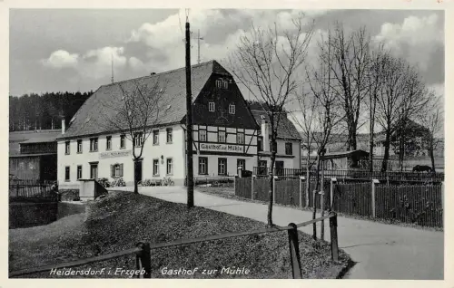 Heidersdorf i. Erzgeb. Gasthof zur Mühle Postkarte AK