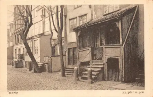 Danzig Karpfenseigen Postkarte AK