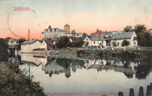 Stadtansicht Zschopau im Erzgebirge Sachsen Postkarte AK 1908