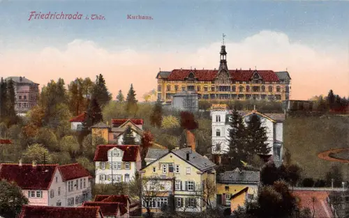 Kurhaus in Friedrichroda Thüringen Postkarte AK
