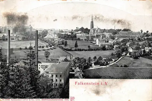 Stadtansicht Falkenstein Vogtland Sachsen Postkarte