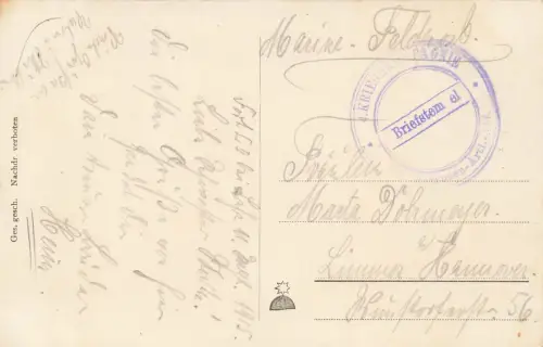 S.M. Unterseeboot U. 24. mit Matrosen Spruchkarte Postkarte AK 1915