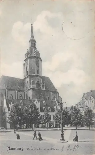 Wenzelkirche mit Schlösschen in Naumburg Sachsen-Anhalt Postkarte AK 1910