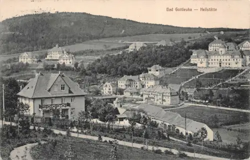 Stadtansicht mit Heilstätte in Bad Gottleuba Sachsen Postkarte AK 1914