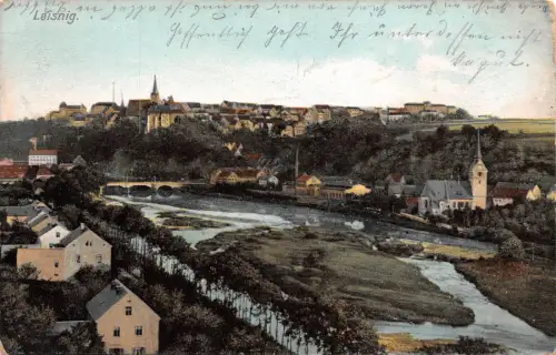 AK Leisnig Gesamtansicht, Postkarte 1910