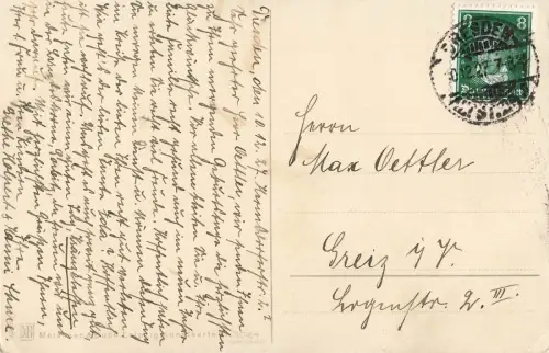 Zwerg mit Flöte F. Baumgarten Postkarte 1927