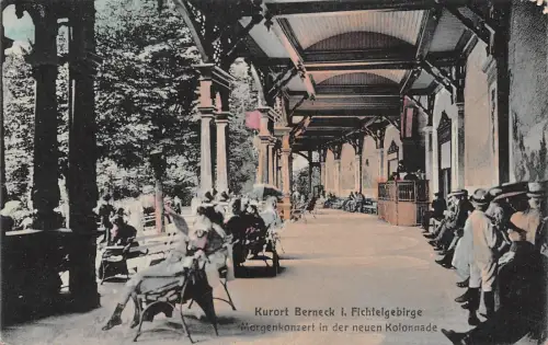 Kurort Berneck i. Fichtelgebirge Morgenkonzert in der neuen K. Postkarte AK 1919