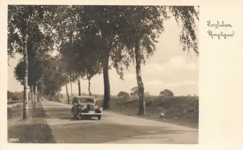 Pfingsten PKW alte Auto Fahrt Foto Postkarte 1940
