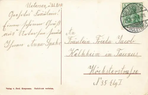Königliches Seminar in Ütersen Schleswig-Holstein Postkarte AK 1910