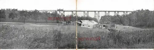Feldbahn Eisenbahnbrücke bei Luga Sachsen Klappkarte 1909
