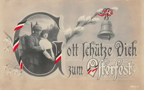 Gott Schütze dich zum Osterfest Patriotika Postkarte AK 1916