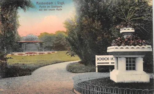 Partie im Stadtpark Reichenbach Vogtland Sachsen Postkarte AK 1915