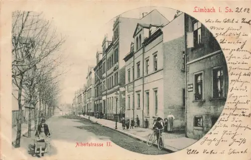 Albertstrasse II. in Limbach Sachsen Postkarte AK 1907