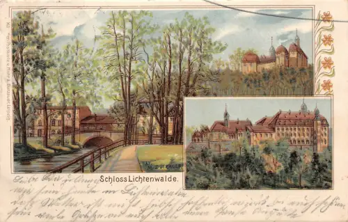 Schloss Lichtenwalde Sachsen Postkarte AK 1902